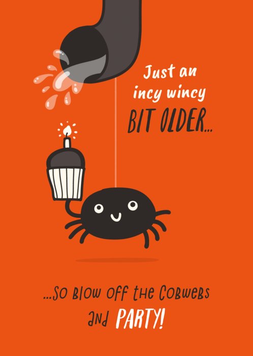 Incy Wincy Spider Party Illustrated Birthday Card