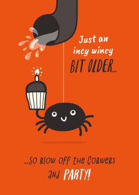 Incy Wincy Spider Party Illustrated Birthday Card