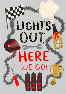 Lights Out Here We Go Birthday Card