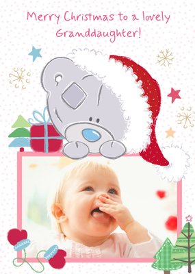 Tatty Teddy To A Lovely Granddaughter Personalised Photo Upload Christmas Card