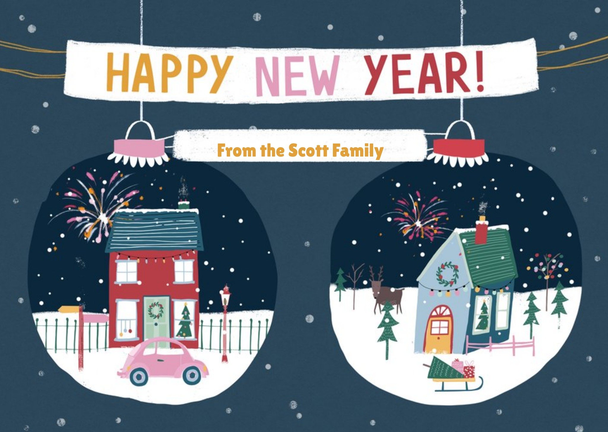 Moonpig Happy New Year From The Family Card