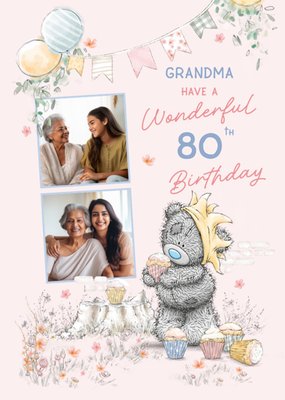 Tatty Teddy Grandma 80th Birthday Photo Upload Card