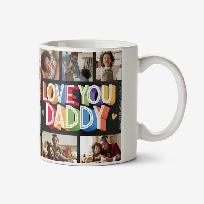 Love You Daddy Colourful Chalkboard Chalk Lettering Mug