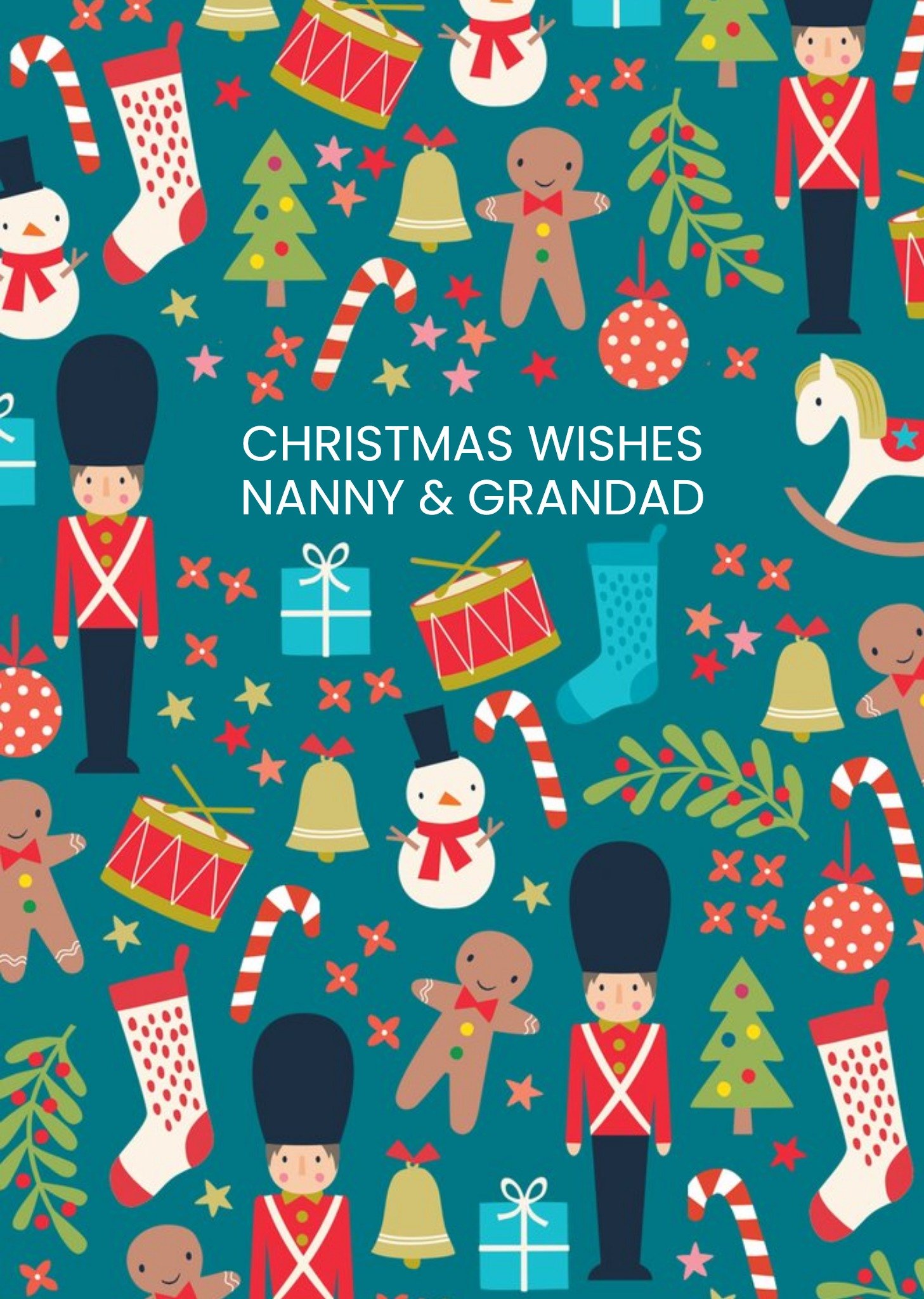 Moonpig Gingerbread Man Christmas Card Christmas Wishes For Nanny & Granda