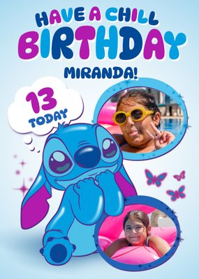 Disney Lilo And Stitch Photo Upload Birthday Card