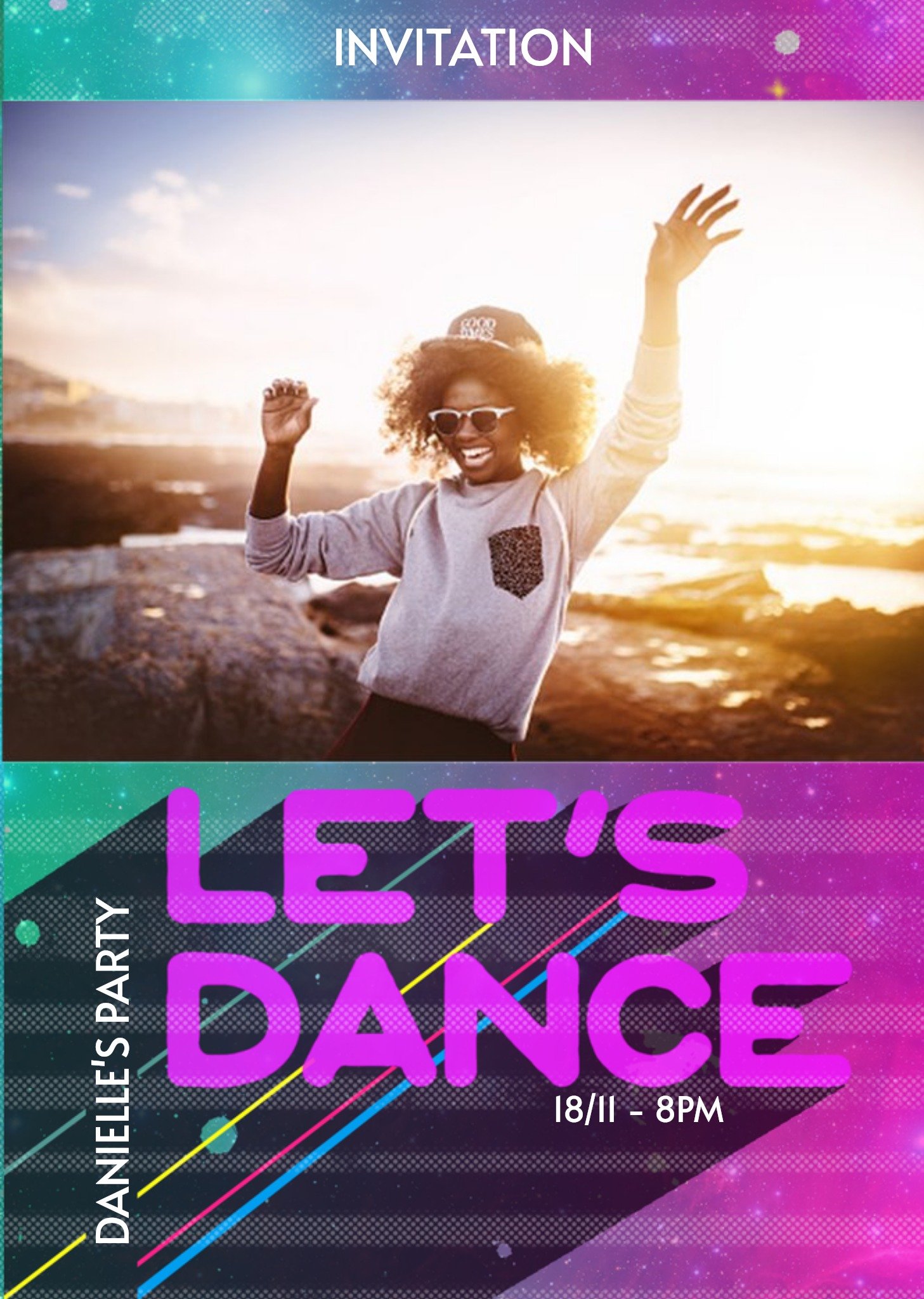 Moonpig Personalised Lets Dance Party Invitation