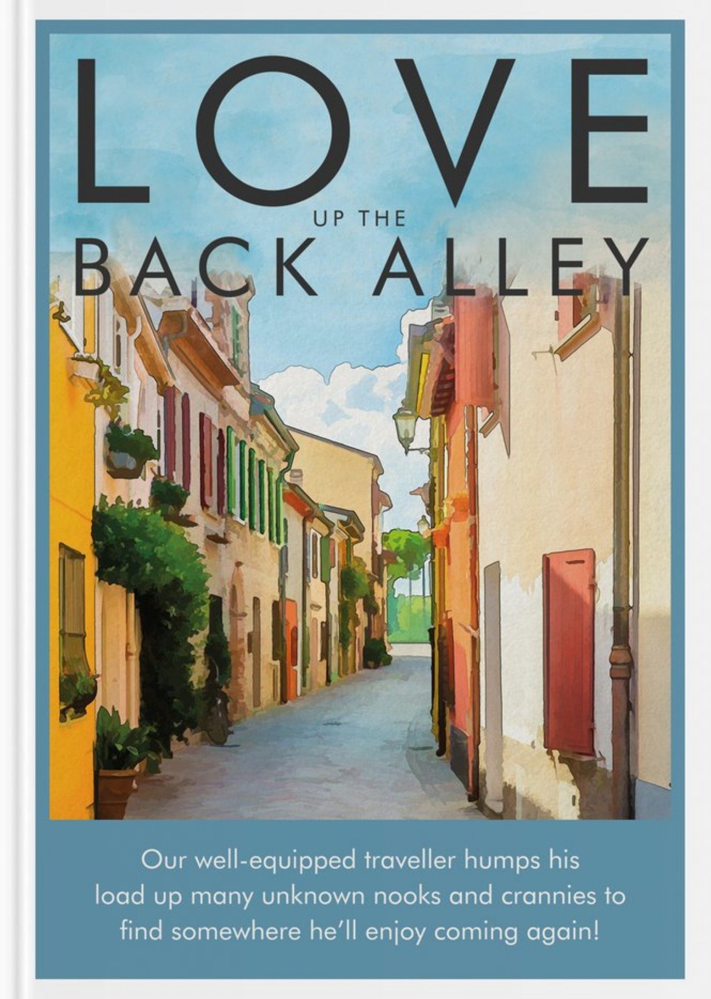 Moonpig Spoof Book Cover Love Up The Back Alley Card