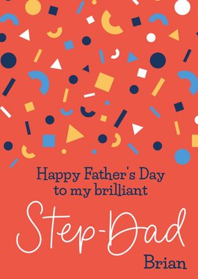 Abstract Confetti Brilliant Step Dad Father's Day Card