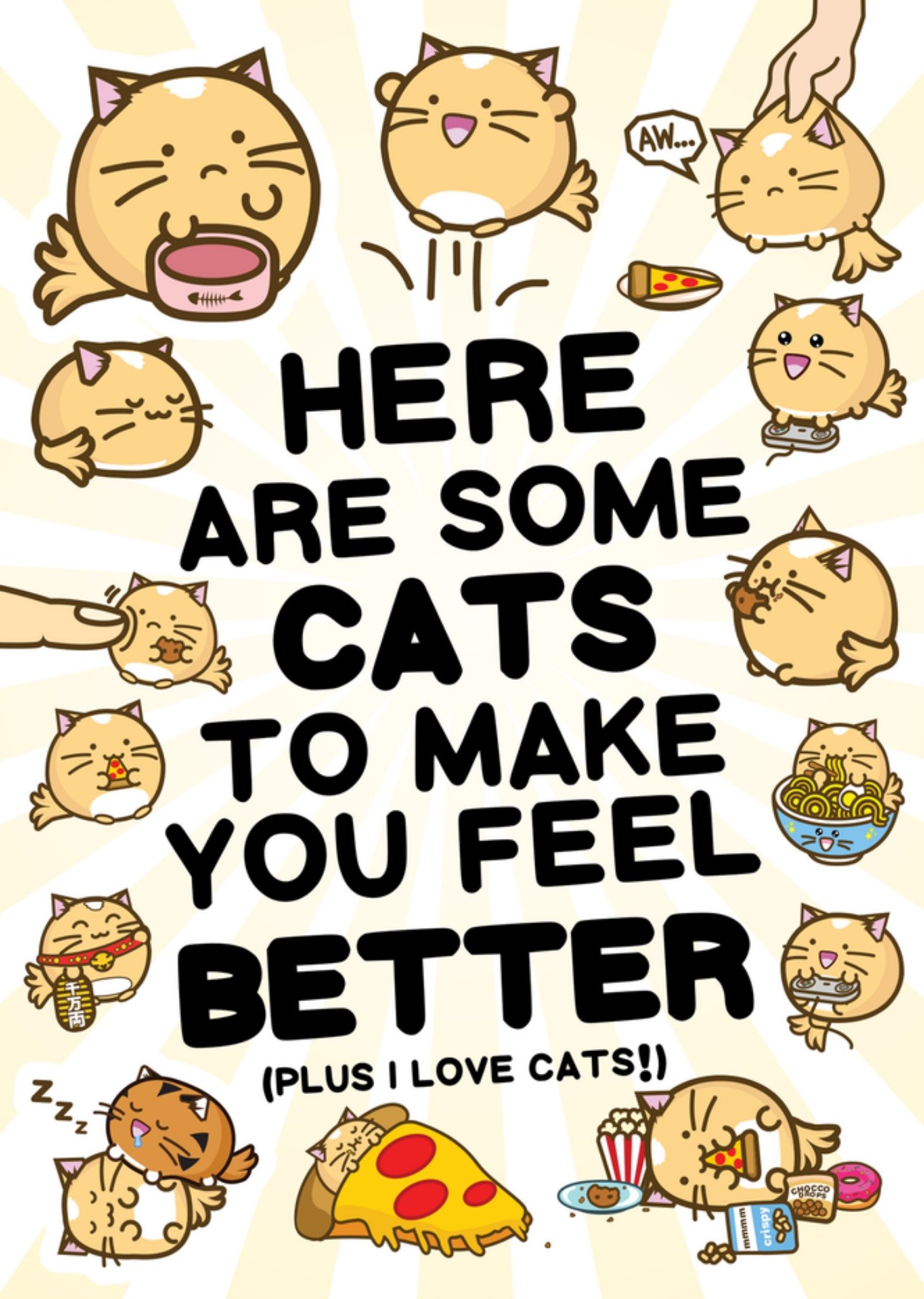 Moonpig Fuzzballs Here Are Some Cats To Make You Feel Better Card