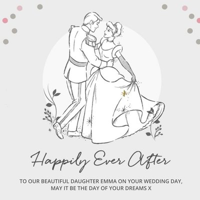 Disney Cinderella And Prince Charming Happily Ever After Wedding Card For Daughter