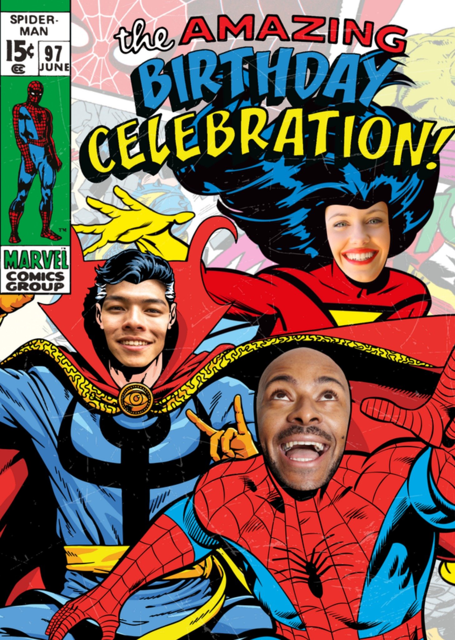 Marvel The Amazing Birthday Celebration Face Upload Card
