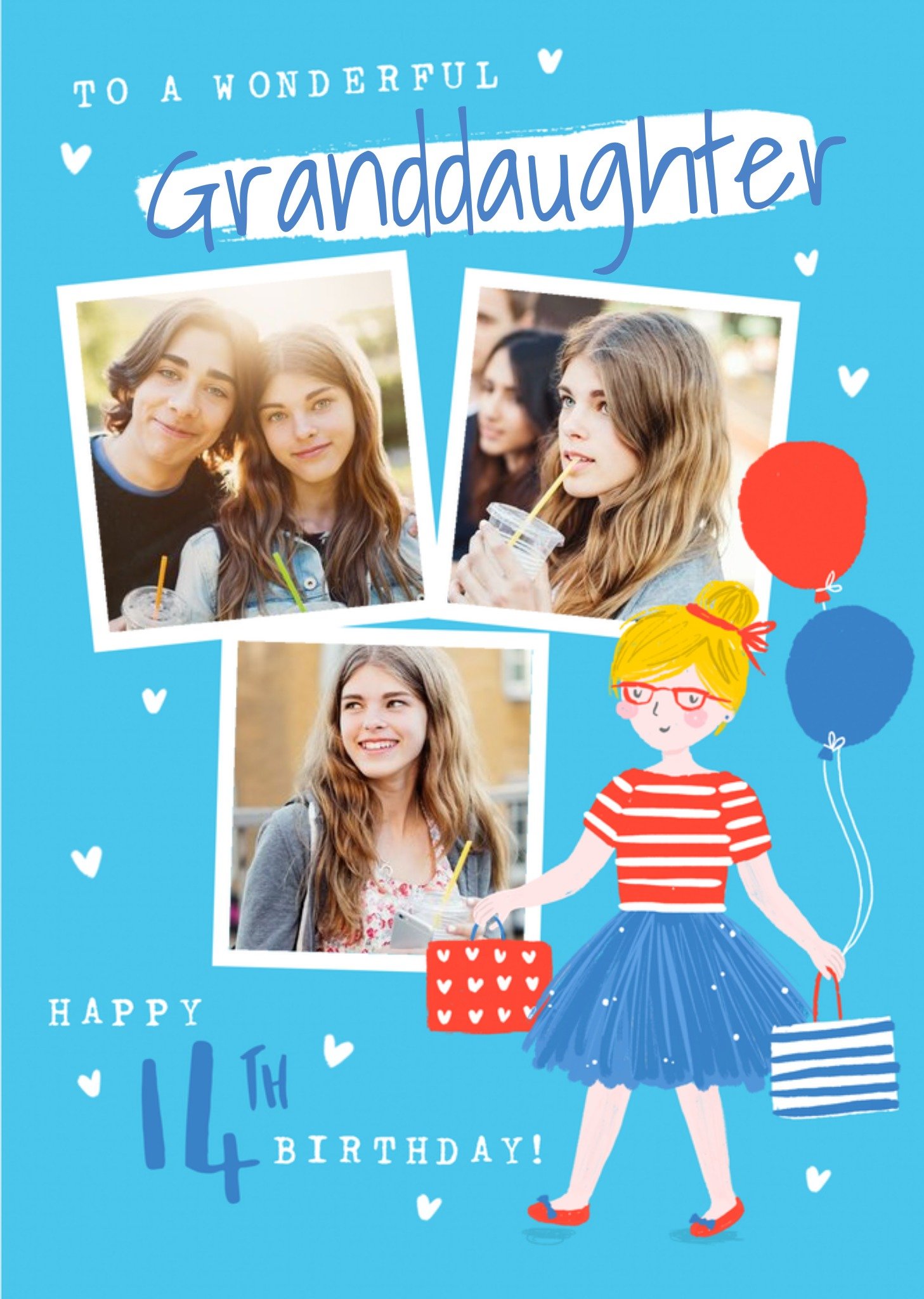 Moonpig To A Wonderful Granddaughter 14th Birthday Photo Upload Card
