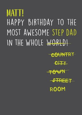 Funny Birthday Card - The most awesome stepdad