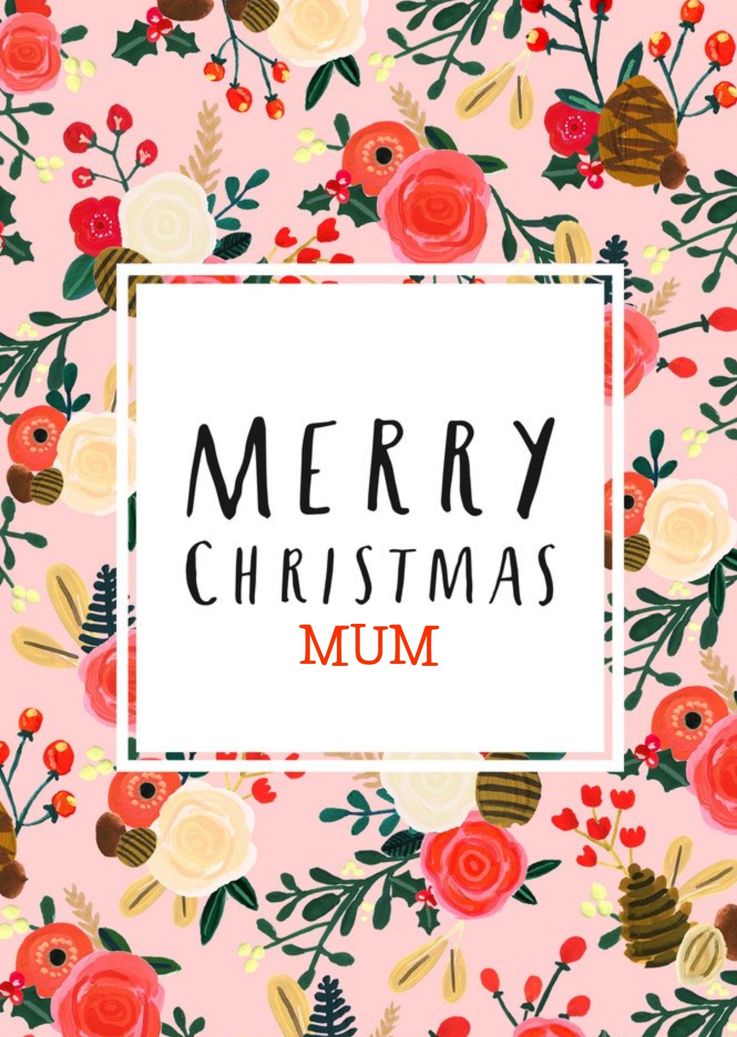 Moonpig Merry Christmas Mum - Floral