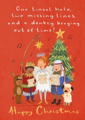 Family Illustrated Happy Christmas Card