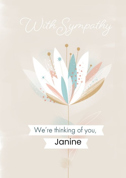 With Sympathy Flower Card