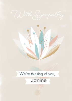 With Sympathy Flower Card