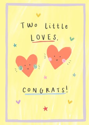 Cute Two Little Loves New Baby Card