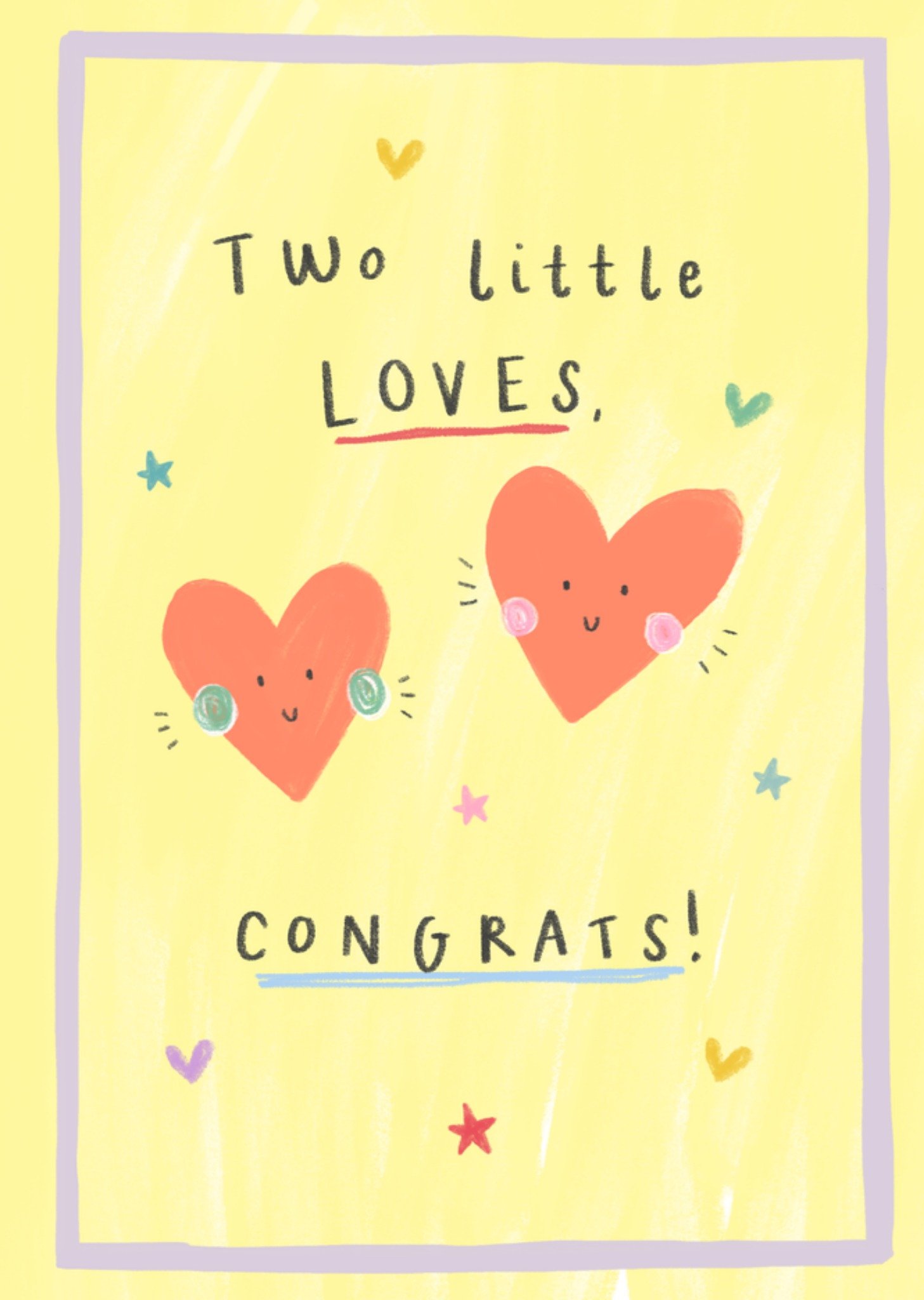 Moonpig Cute Two Little Loves New Baby Card