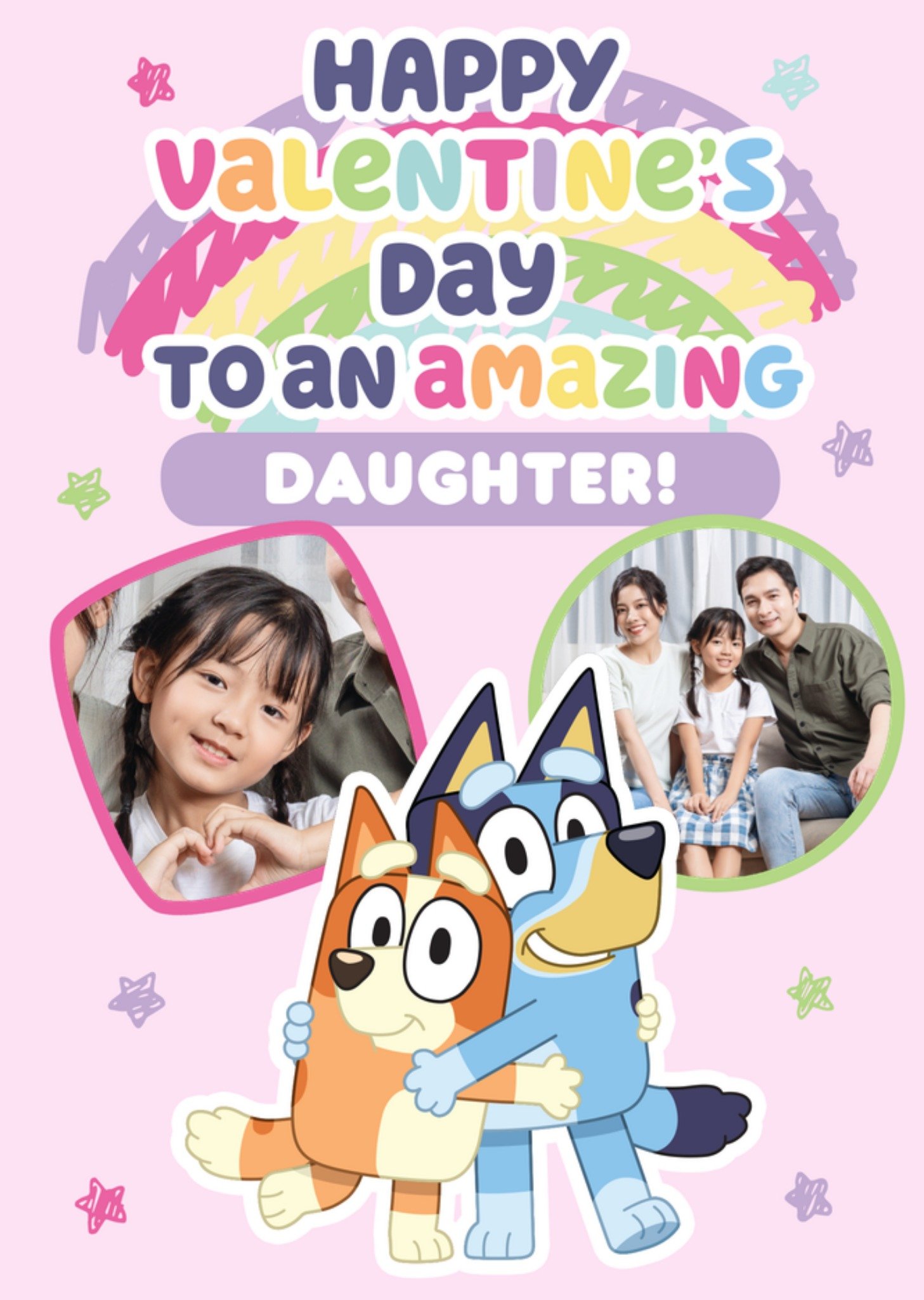 Bbc Bluey Happy Valentine's Day To An Amazing Daughter Photo Upload Card