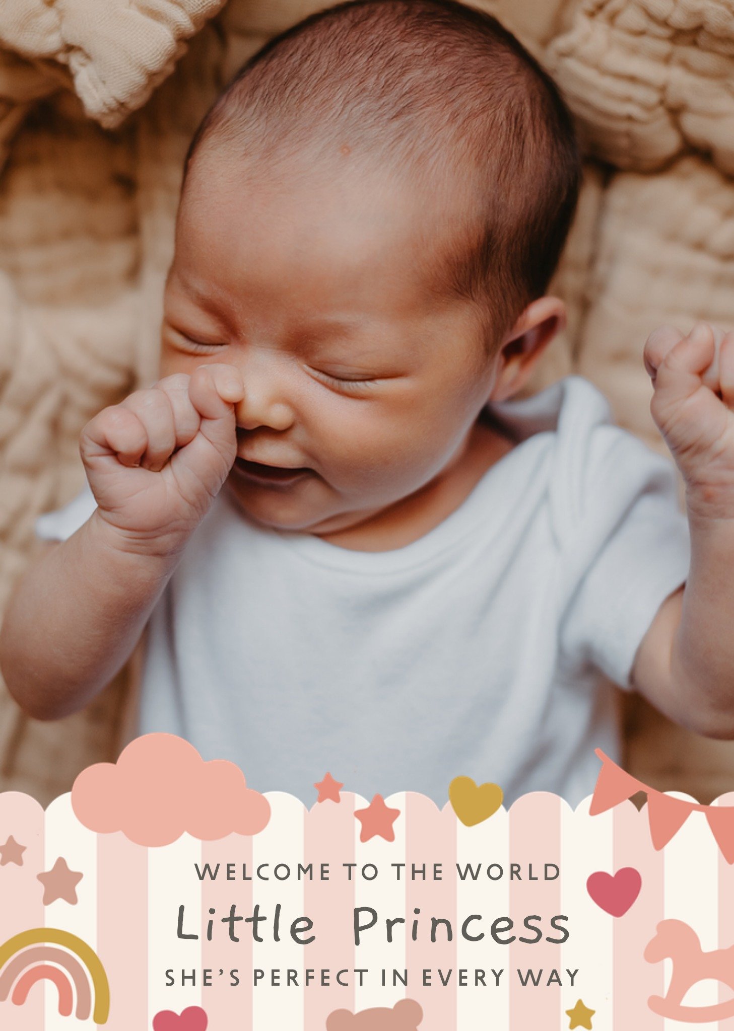 Moonpig Little Princess New Baby Photo Upload Card