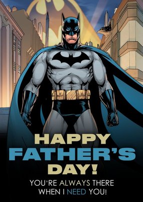 Illustrated Batman Happy Fathers Day Card