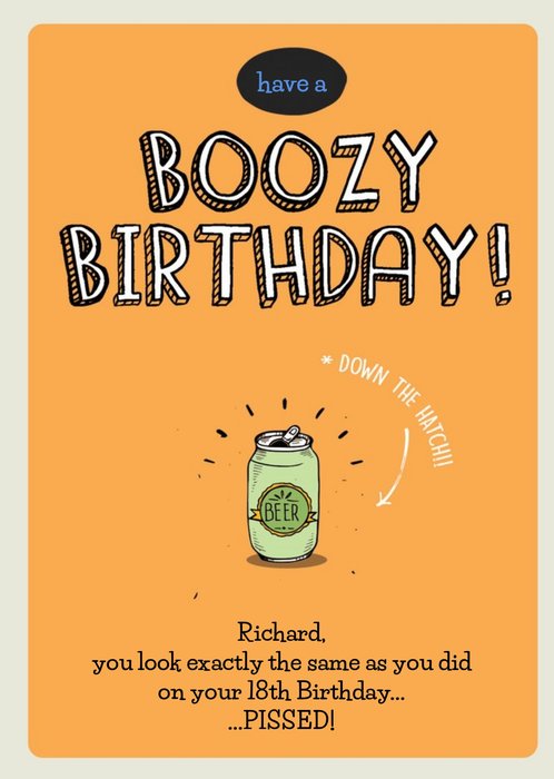 Have a Boozy Birthday Personalised Card