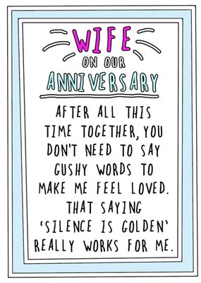 Go La La Humour Wife Border Funny Anniversary Card