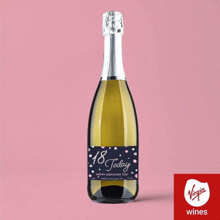 Personalised 18th Birthday Prosecco 75cl