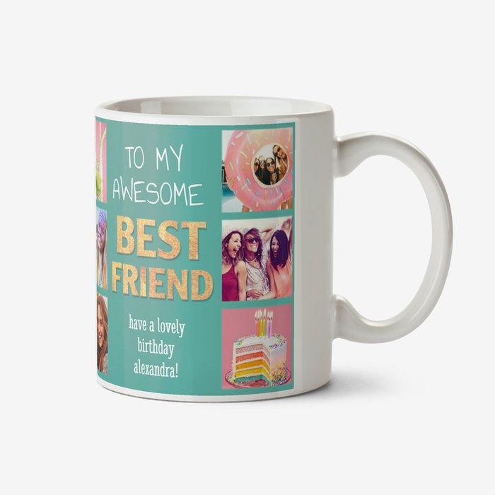 To My Awesome Best Friend Multiple Photo Upload Mug