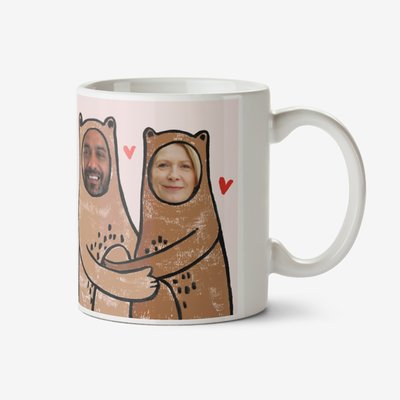 Illustrated Love You Beary Much Face In Hole Photo Upload Mug