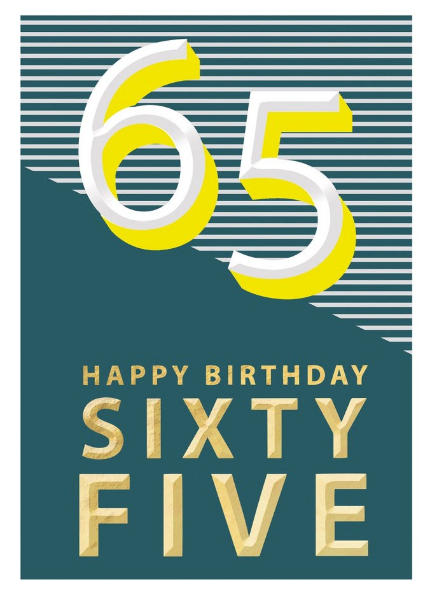 Moonpig 65 Happy Birthday Block Colour Card