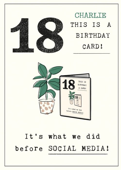 Funny Illustrative 'This is a Birthday Card' 18th Birthday Card