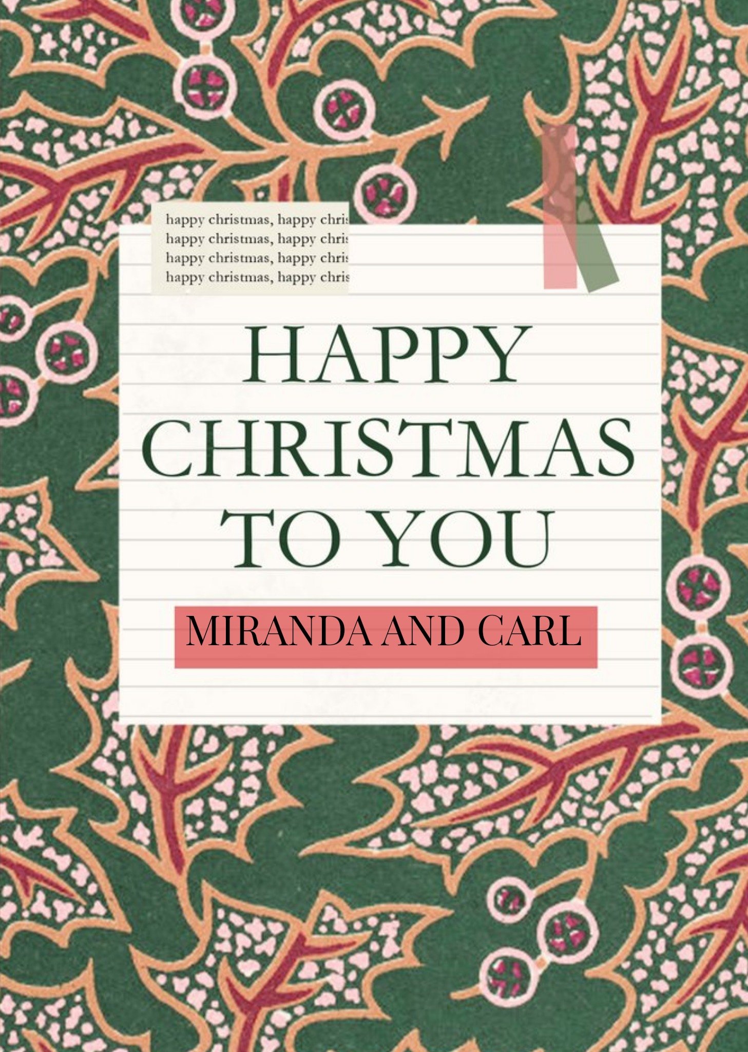 Other V&a Fashion And Textiles Collection Floral Happy Christmas To You Card