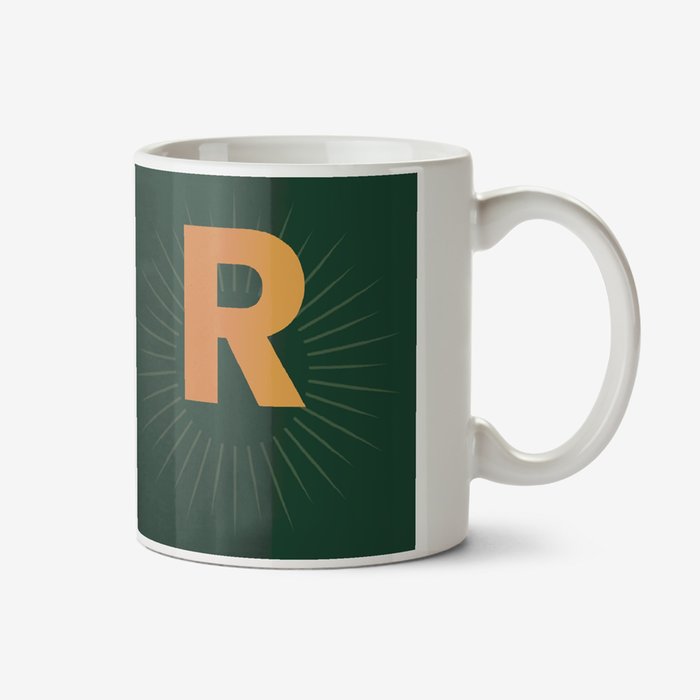 Green Mens Personalise Letter Photo Upload Mug