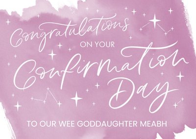 Purple Watercolour Typographic Confirmation Congratulations Card