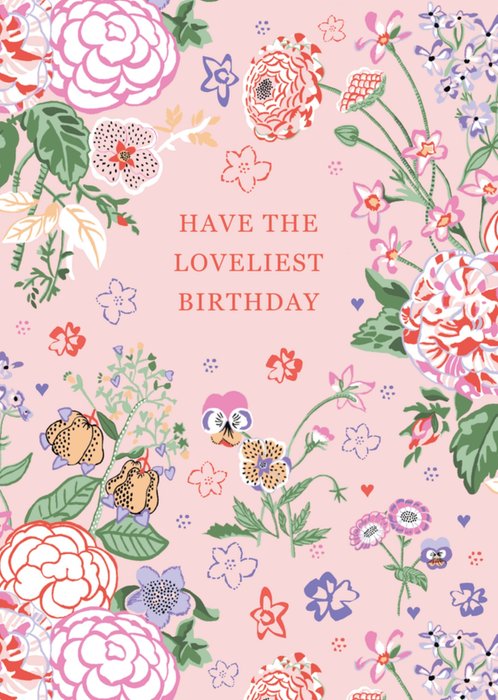 Floral Illustrated Cath Kidston Birthday Card 