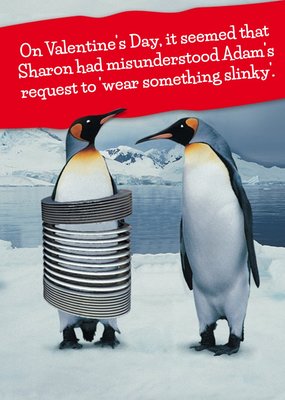 Funny Penguins Valentines Day Card