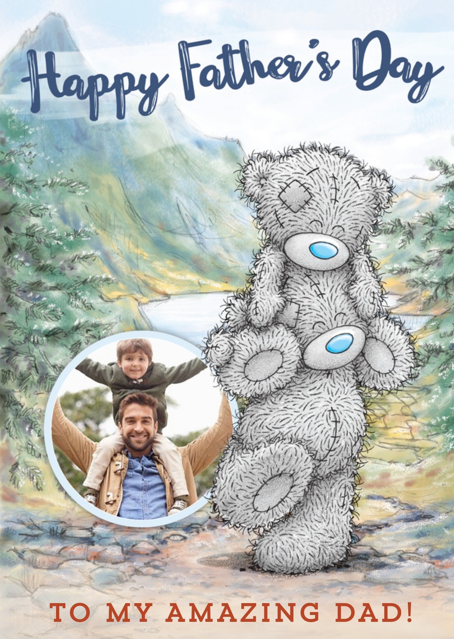 Me To You Tatty Teddy Cute Outdoor Scene Photo Upload Card