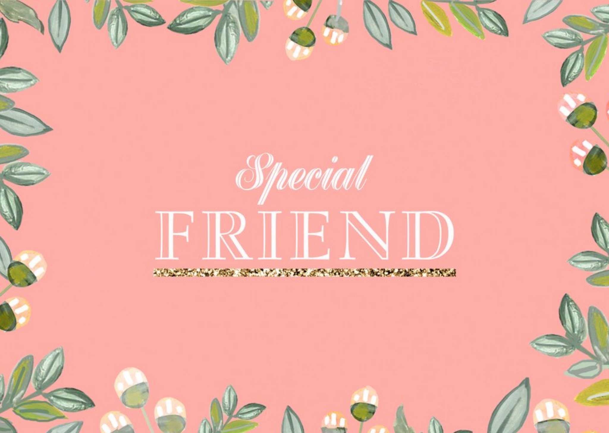 Moonpig Salmon And Buds Of May Border Personalised Special Friend Greetings Card