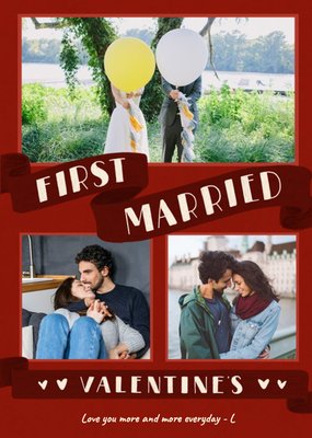 First Married Valentine's Day Multi-Photo Upload Card