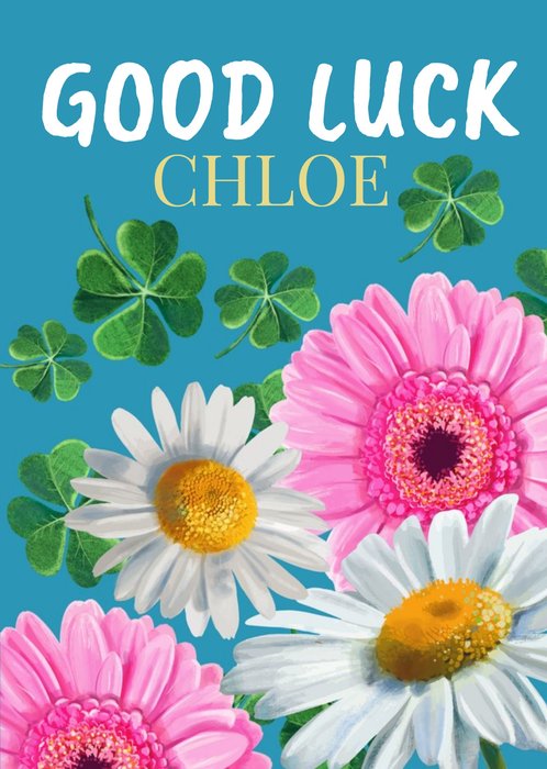 Rocket 68 Floral Flowers Good Luck Card