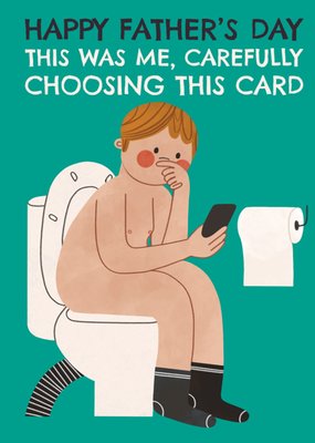 Cheeky Toilet Humour Illustrated Father's Day Card