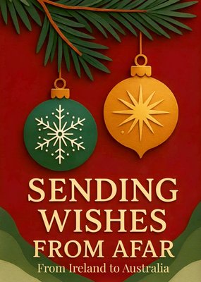 Sending Wishes From Afar Christmas Card