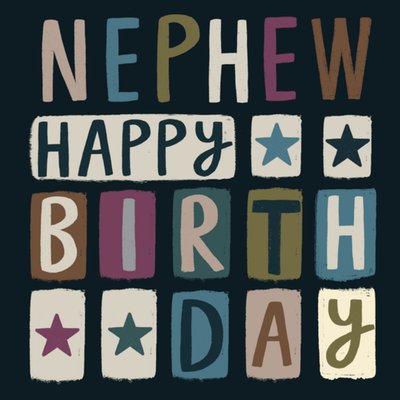 Nephew Typography Birthday Card 