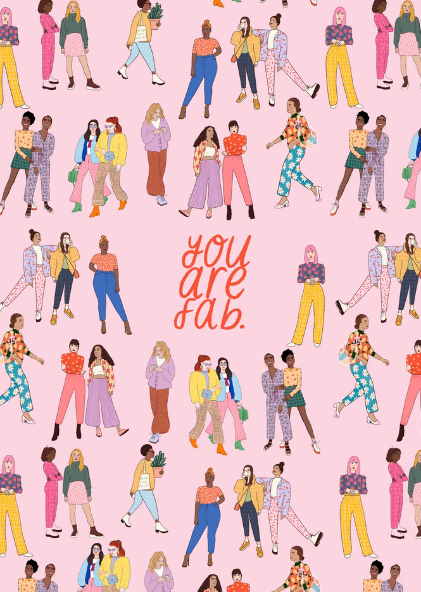 Moonpig You Are Fab Illustrated Women Patterned International Women's Day Card