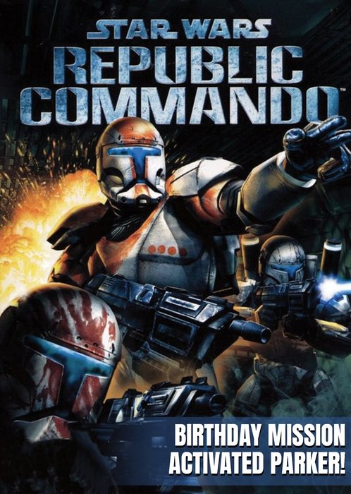 Star Wars Retro Republic Commando Gaming Birthday Card