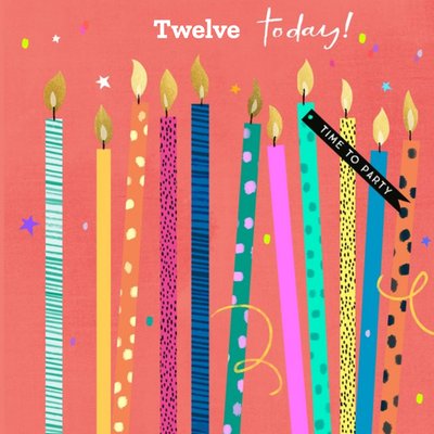 Modern Fun Design Birthday Cake Candles Time To Party  Birthday Card