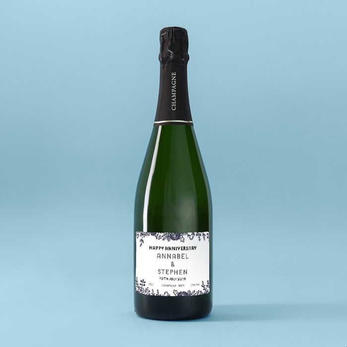 Personalised Happy Anniversary Champagne 75cl