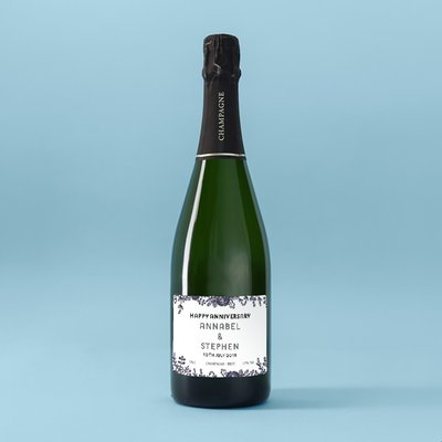Personalised Happy Anniversary Champagne 75cl